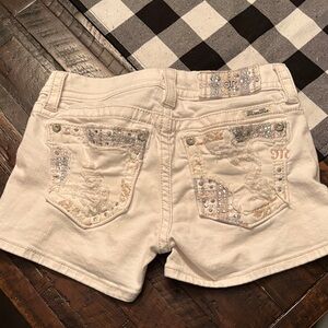 Miss Me Women's white Embellished Jean Shorts